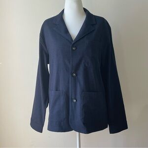 Free Assembly Unstructured Navy Blue Plaid Blazer Women's Size Large NWOT